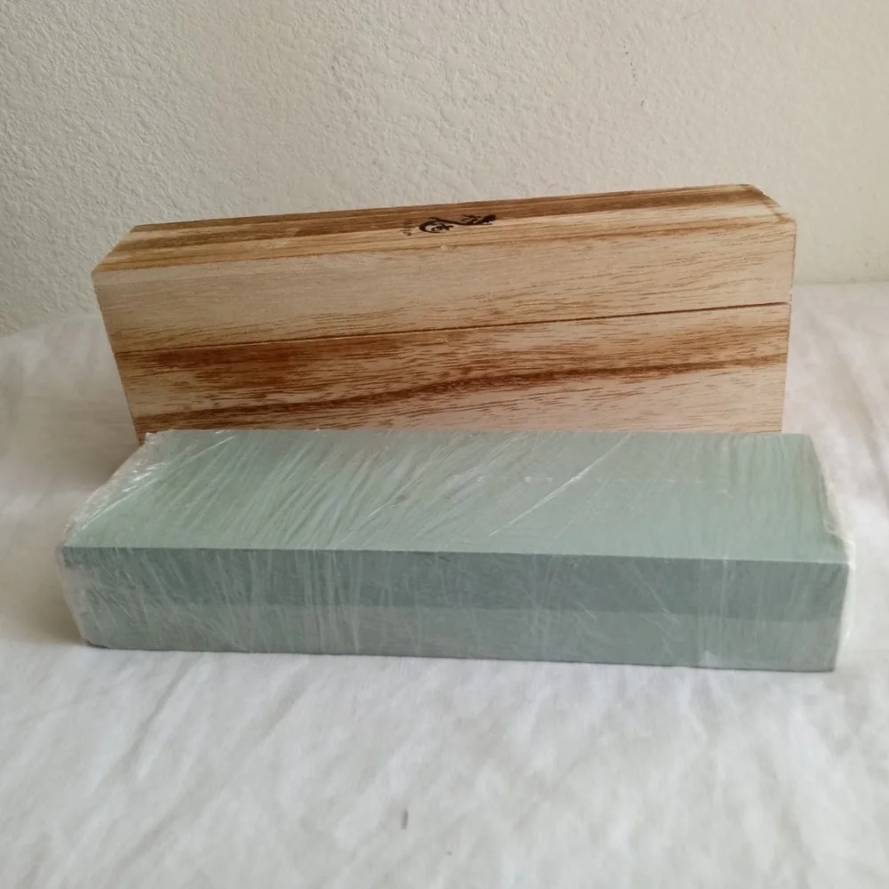 2 Sided Knife Sharpening Stone w Wooden Box NEW